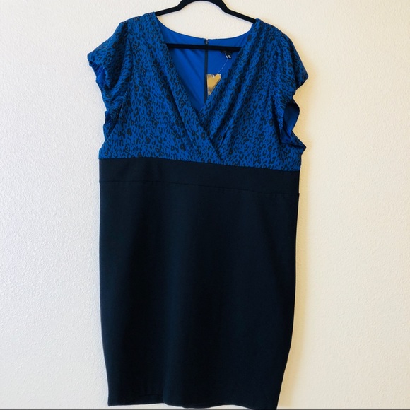 Torrid Blue & Black Retro Animal Print Dress 4 - Picture 2 of 8